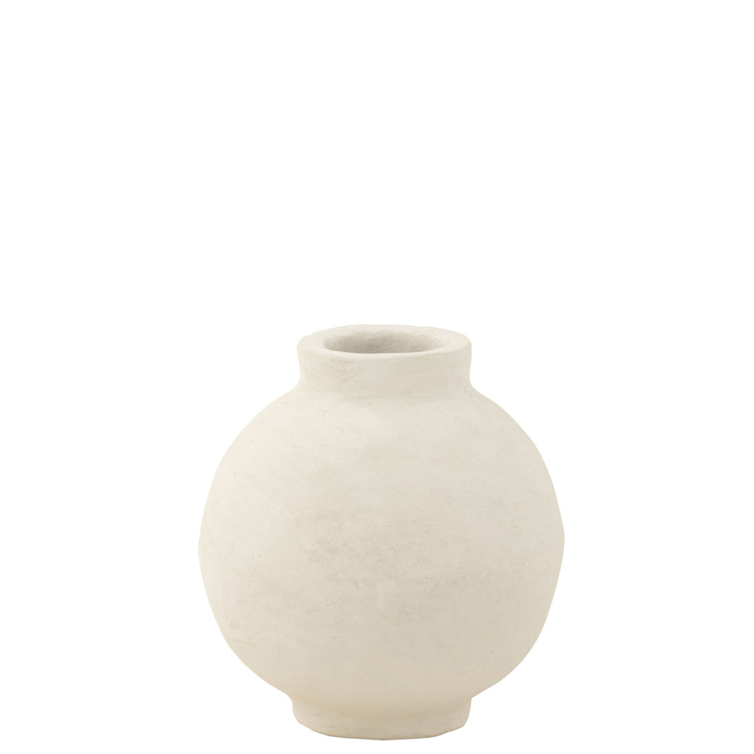 Pot Smooth Sphere Papier-Mâché White L30xW30xH30cm J-Line