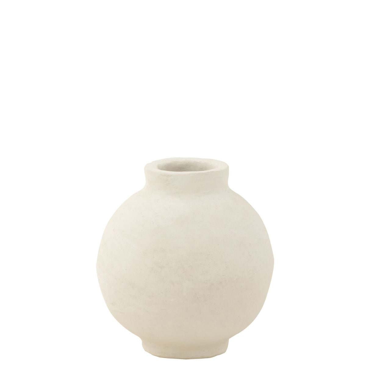 Pot Smooth Sphere Papier-Mâché White L30xW30xH30cm J-Line