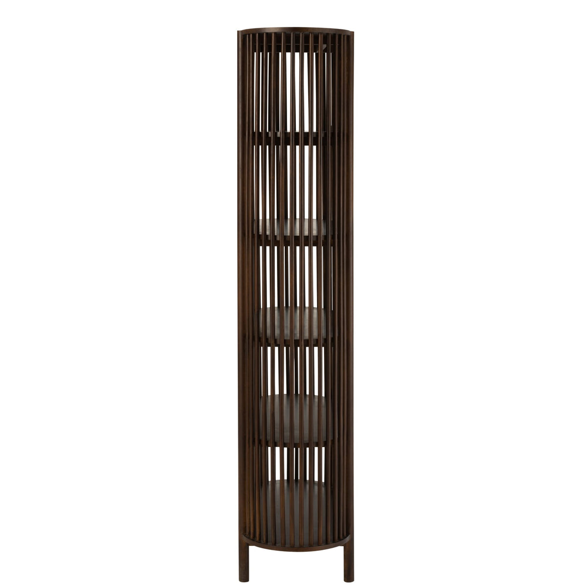 Conie 5-Shelf Mango Wood Shelving Unit Dark Brown J-Line