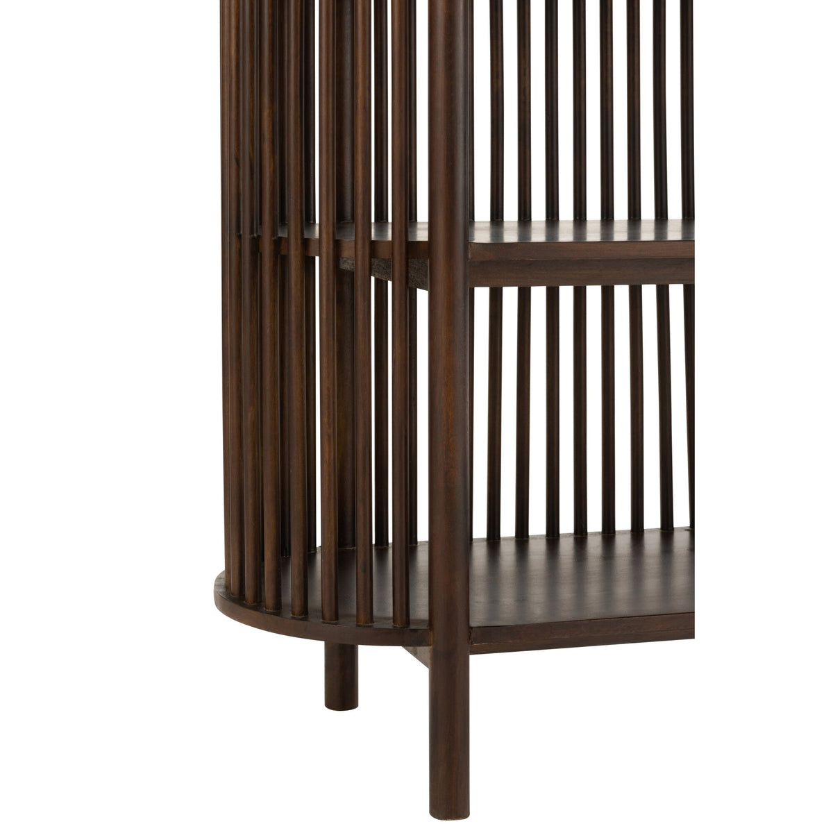 Conie 5-Shelf Mango Wood Shelving Unit Dark Brown J-Line