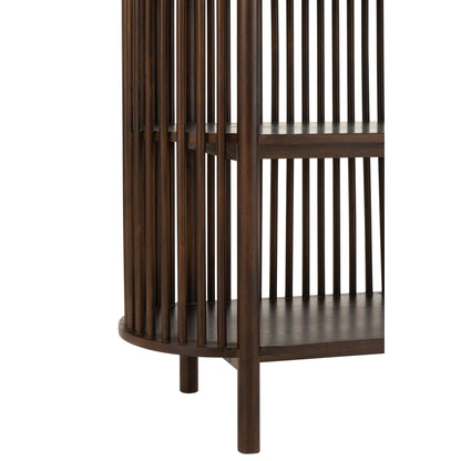 Conie 5-Shelf Mango Wood Shelving Unit Dark Brown J-Line
