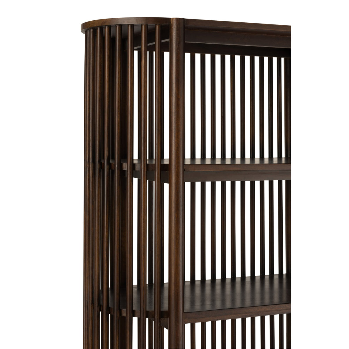 Conie 5-Shelf Mango Wood Shelving Unit Dark Brown J-Line