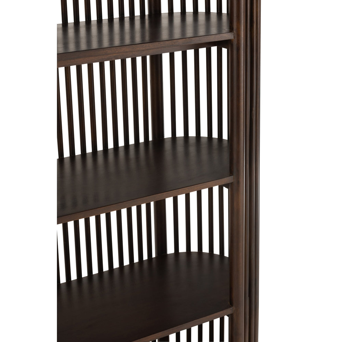 Conie 5-Shelf Mango Wood Shelving Unit Dark Brown J-Line