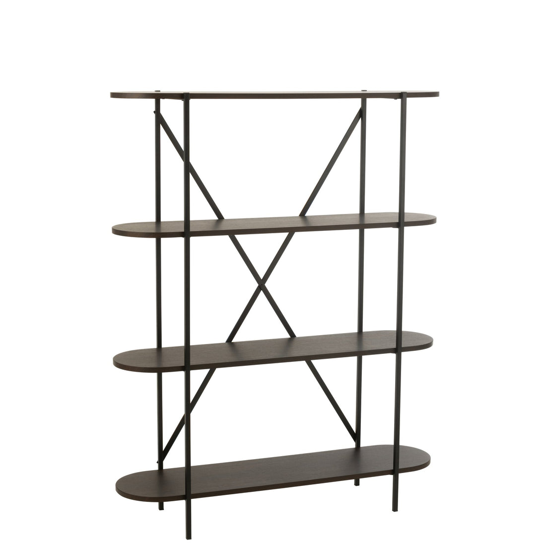 Oval Shelf MDF/Metal Dark Brown