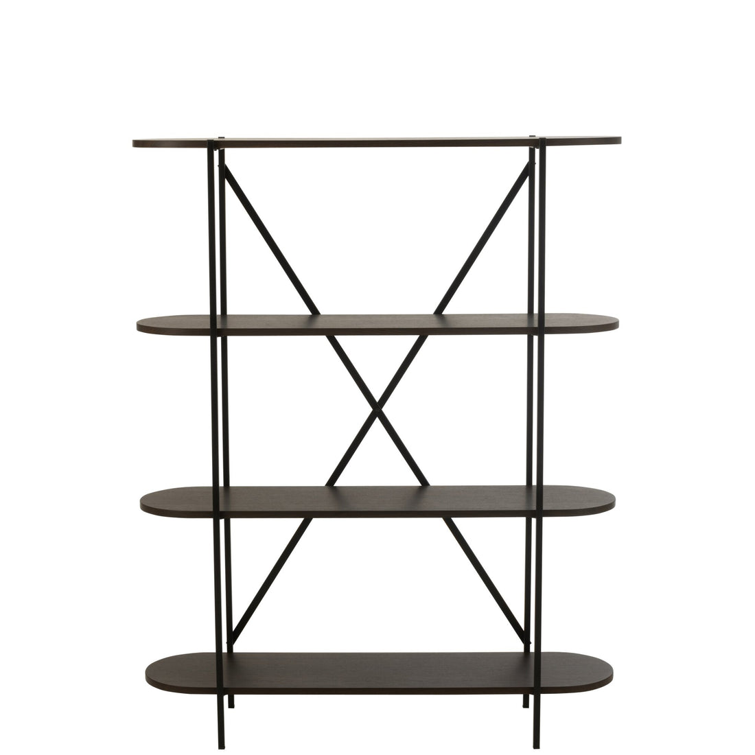 Oval Shelf MDF/Metal Dark Brown