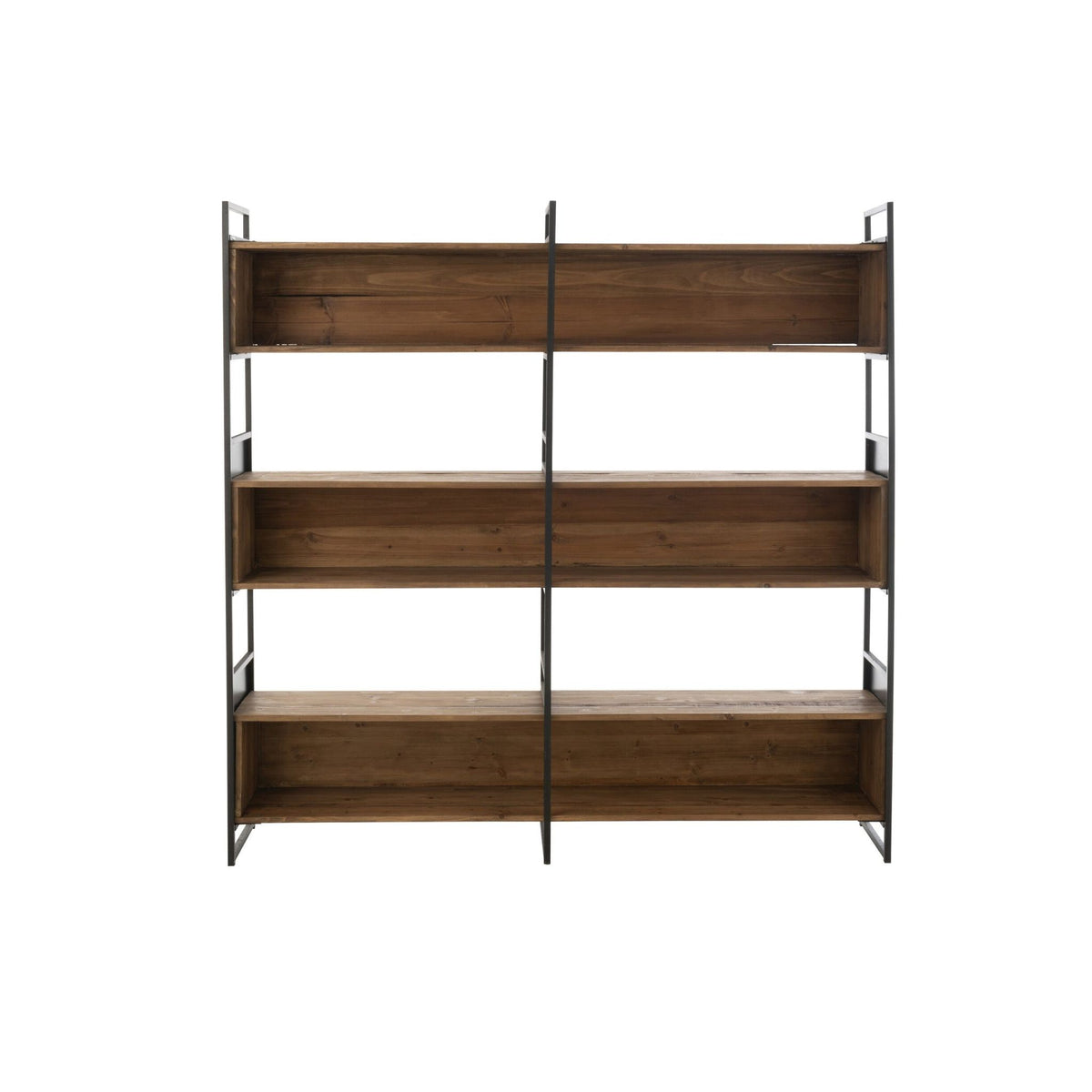Rustic Recycled Wood Shelf Black/Natural Large J-Line
