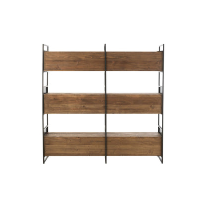 Rustic Recycled Wood Shelf Black/Natural Large J-Line