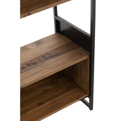 Rustic Recycled Wood Shelf Black/Natural Large J-Line