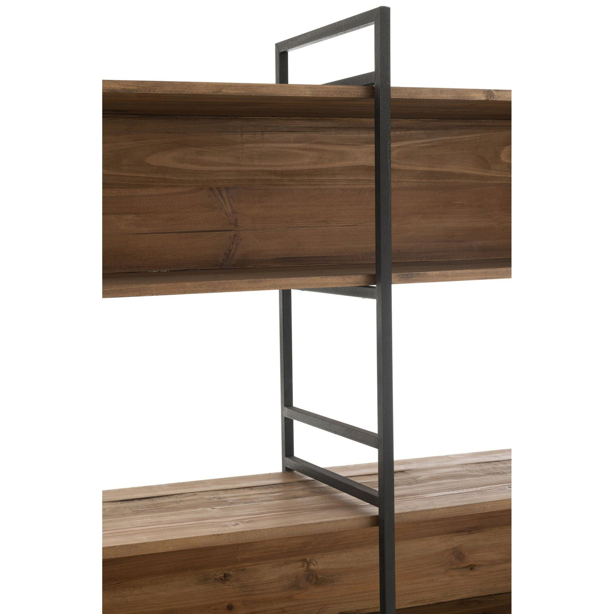 Rustic Recycled Wood Shelf Black/Natural Large J-Line