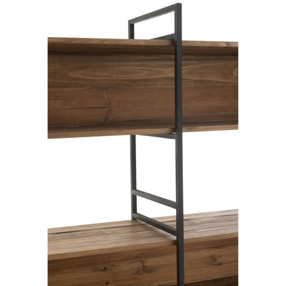 Rustic Recycled Wood Shelf Black/Natural Large J-Line
