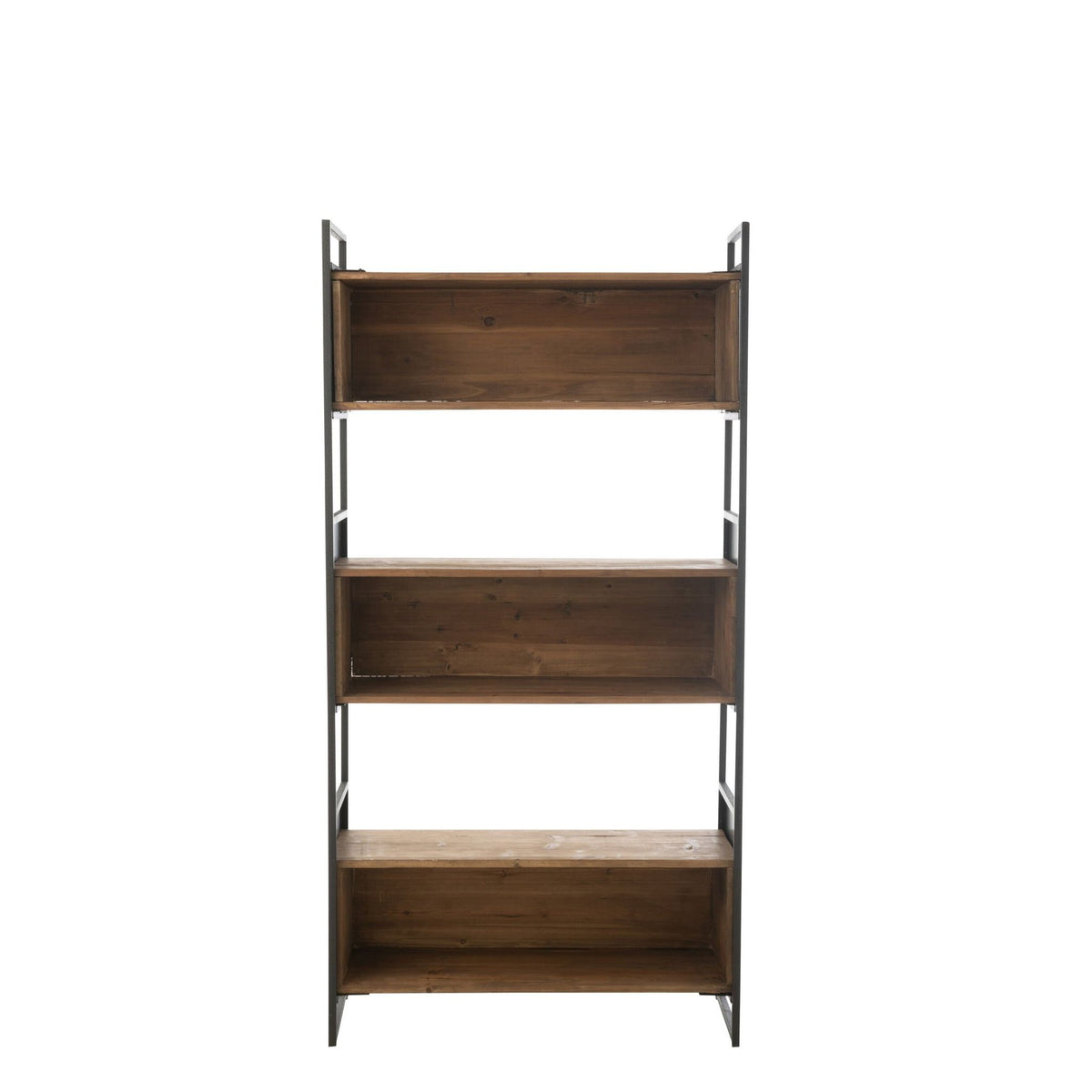 Rustic Recycled Wood Shelf Black/Natural Small J-Line