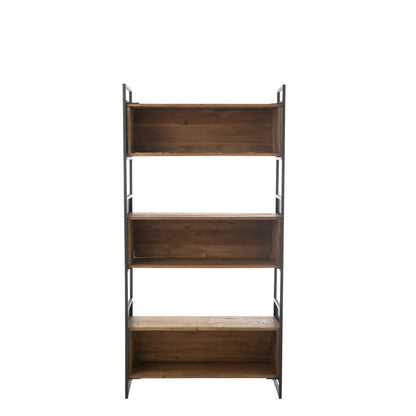 Rustic Recycled Wood Shelf Black/Natural Small J-Line