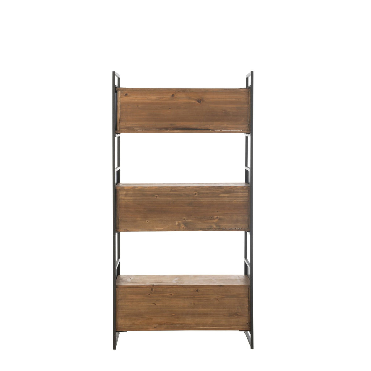 Rustic Recycled Wood Shelf Black/Natural Small J-Line