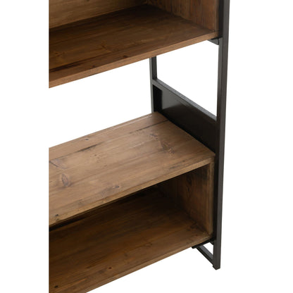 Rustic Recycled Wood Shelf Black/Natural Small J-Line