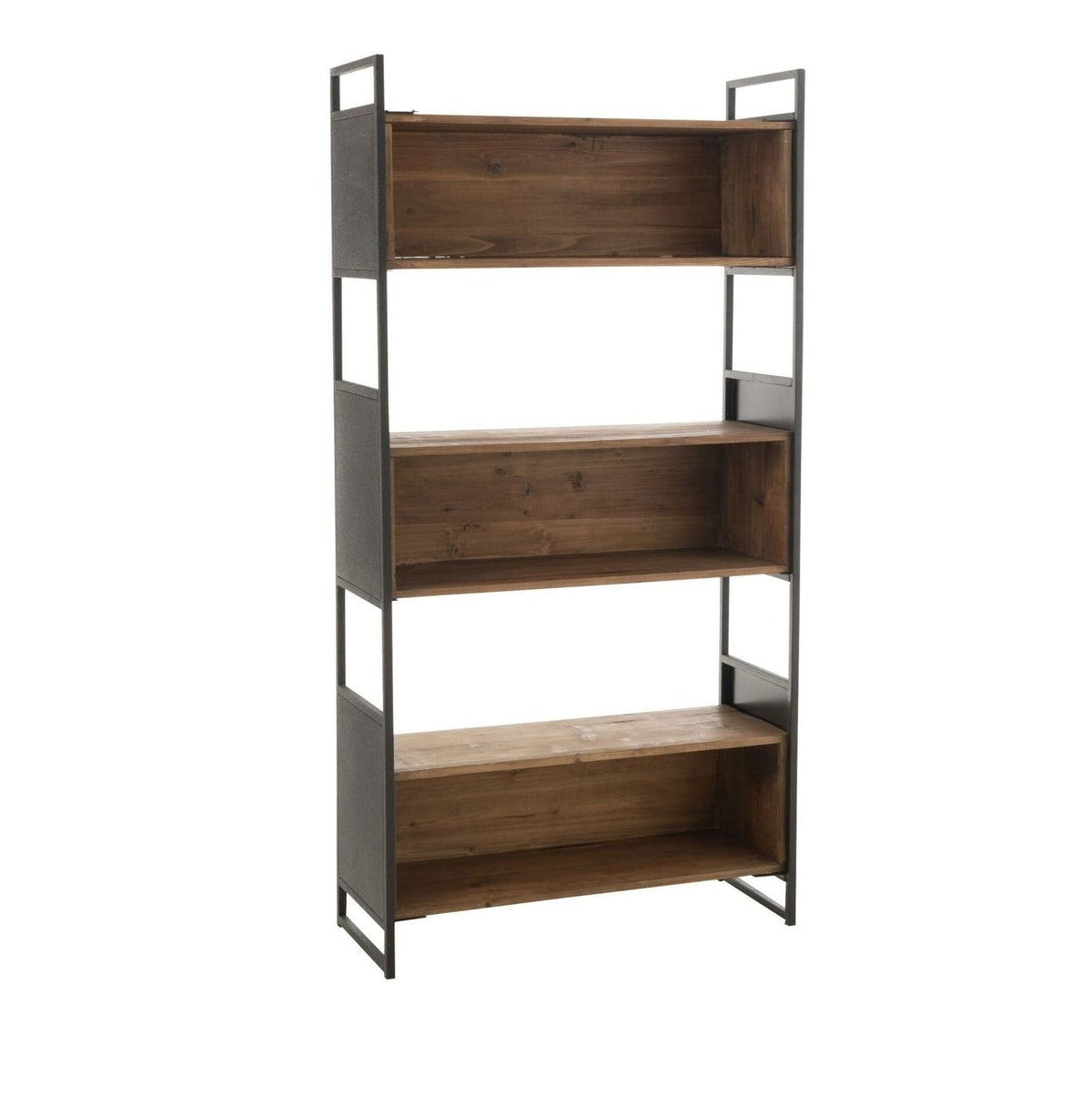 Rustic Recycled Wood Shelf Black/Natural Small J-Line