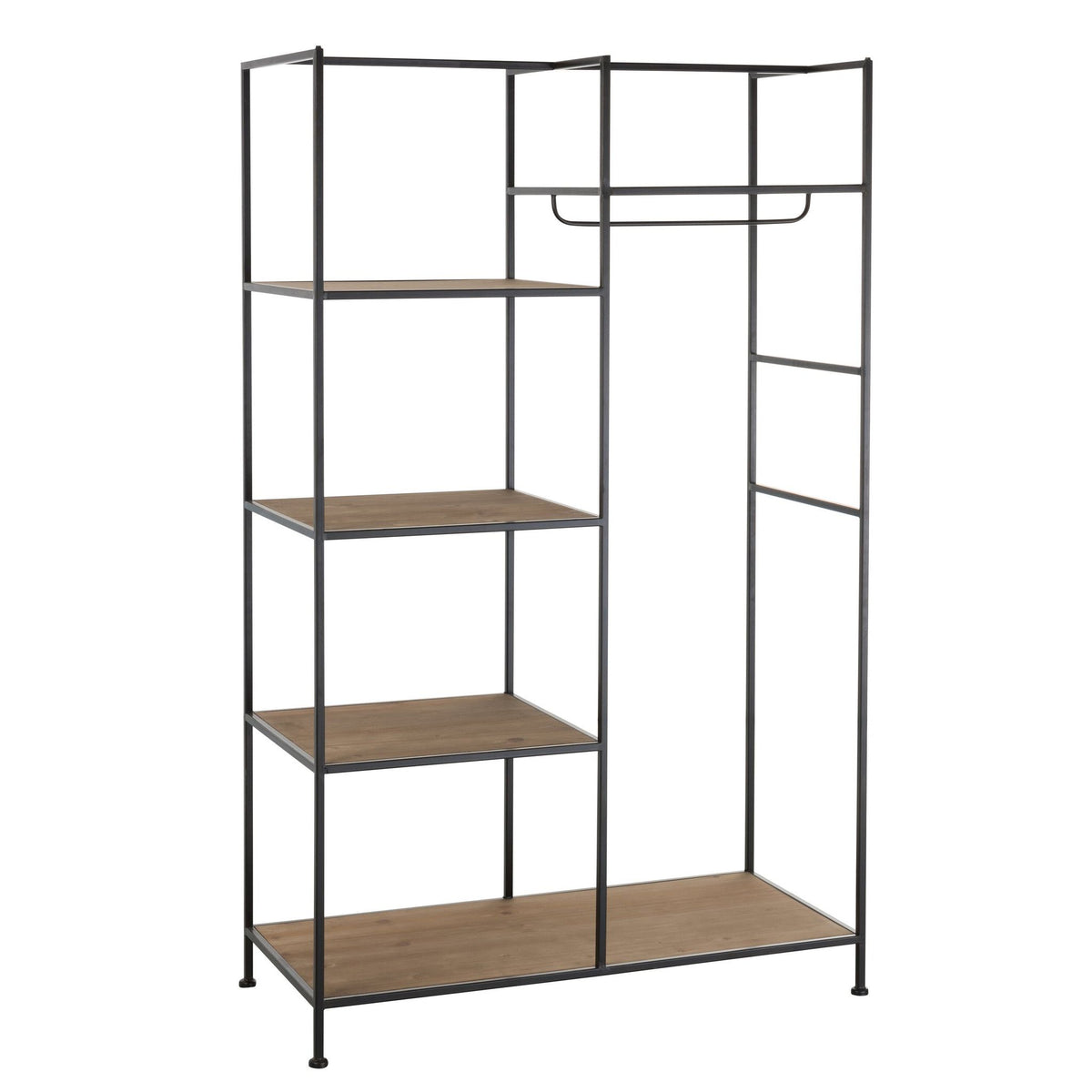 Textile Rack Metal/Wood Black J-Line