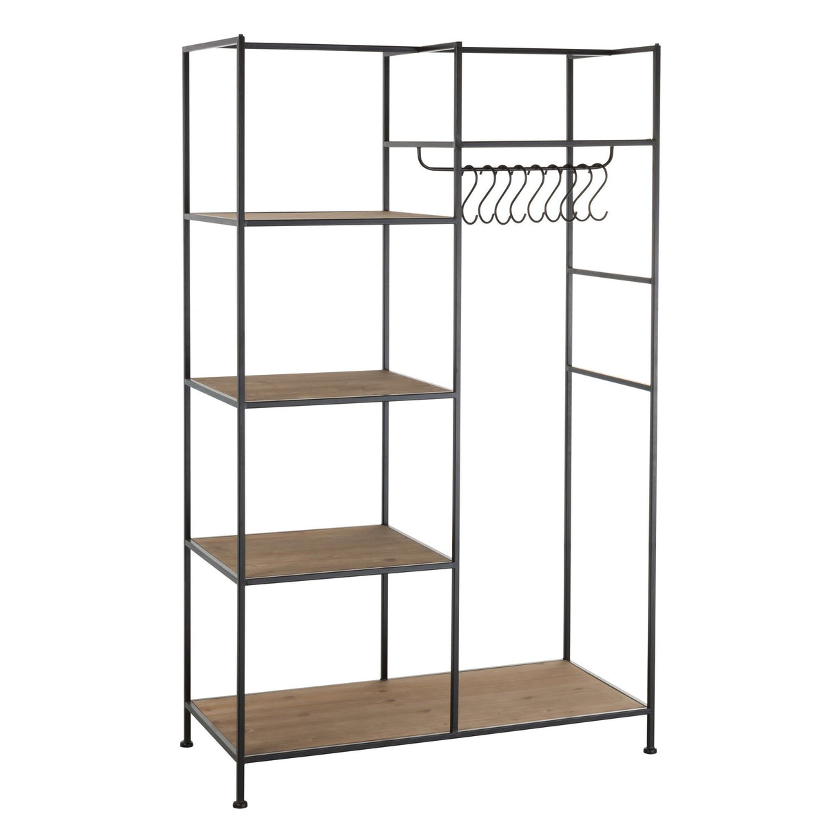 Textile Rack Metal/Wood Black J-Line