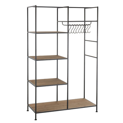 Textile Rack Metal/Wood Black J-Line