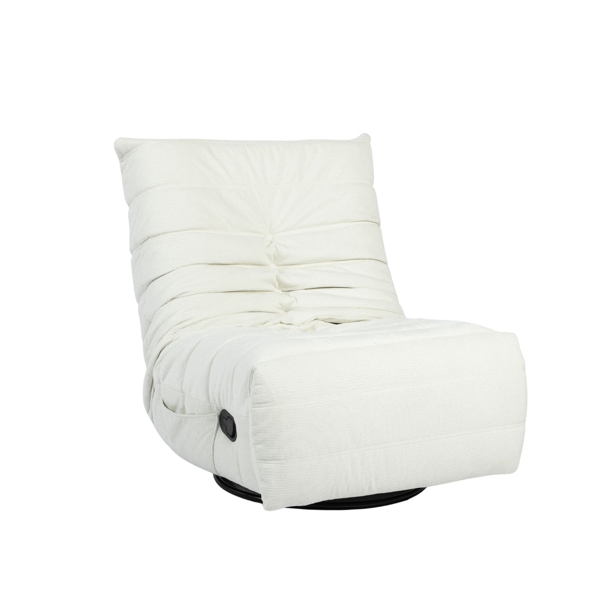 Relaxfauteuil Zen van Starfurn in naturel stof, bovenaanzicht van de zachte zitting