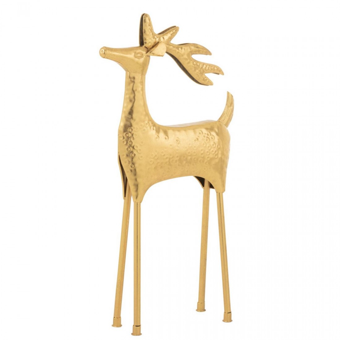 Goudkleurig decoratief rendier van J-Line gestyled in een interieur