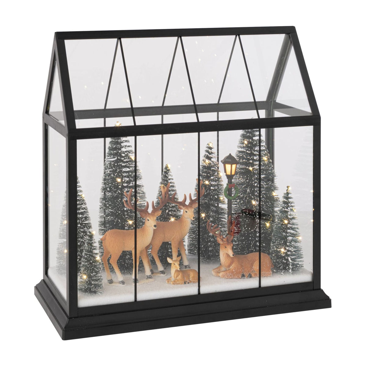 Reindeer LED with Trees Glass Multicolor Large J-Line