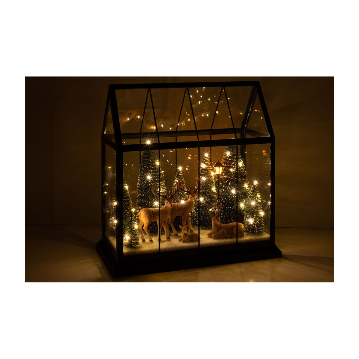 Reindeer LED with Trees Glass Multicolor Large J-Line