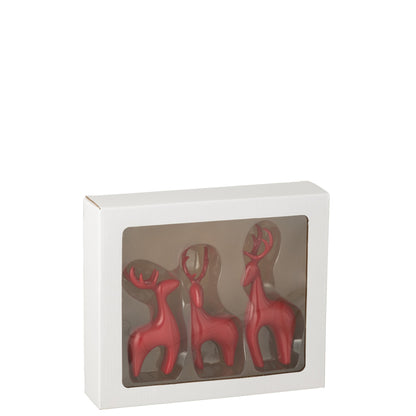 Reindeer Resin Galvanic Red Set of 3 J-Line
