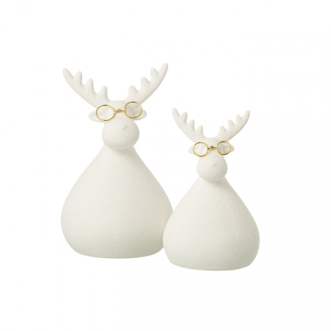 Reindeer Glasses Porcelain White/Gold-Colored Set of 3 J-Line