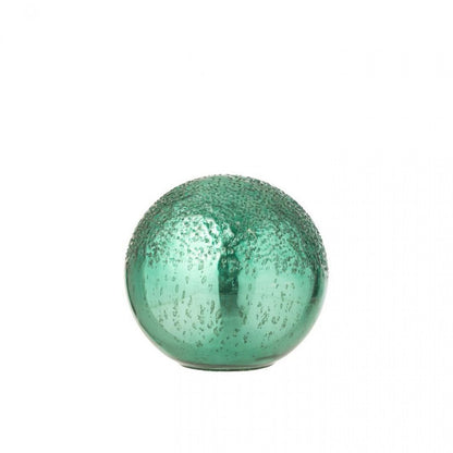 J-Line Set of 2 Green Crackle Glass LED Balls