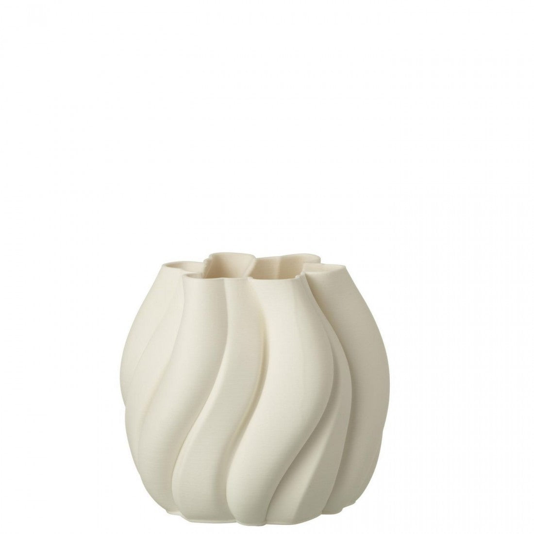 Vase 3D Print Irregular Stoneware White J-Line