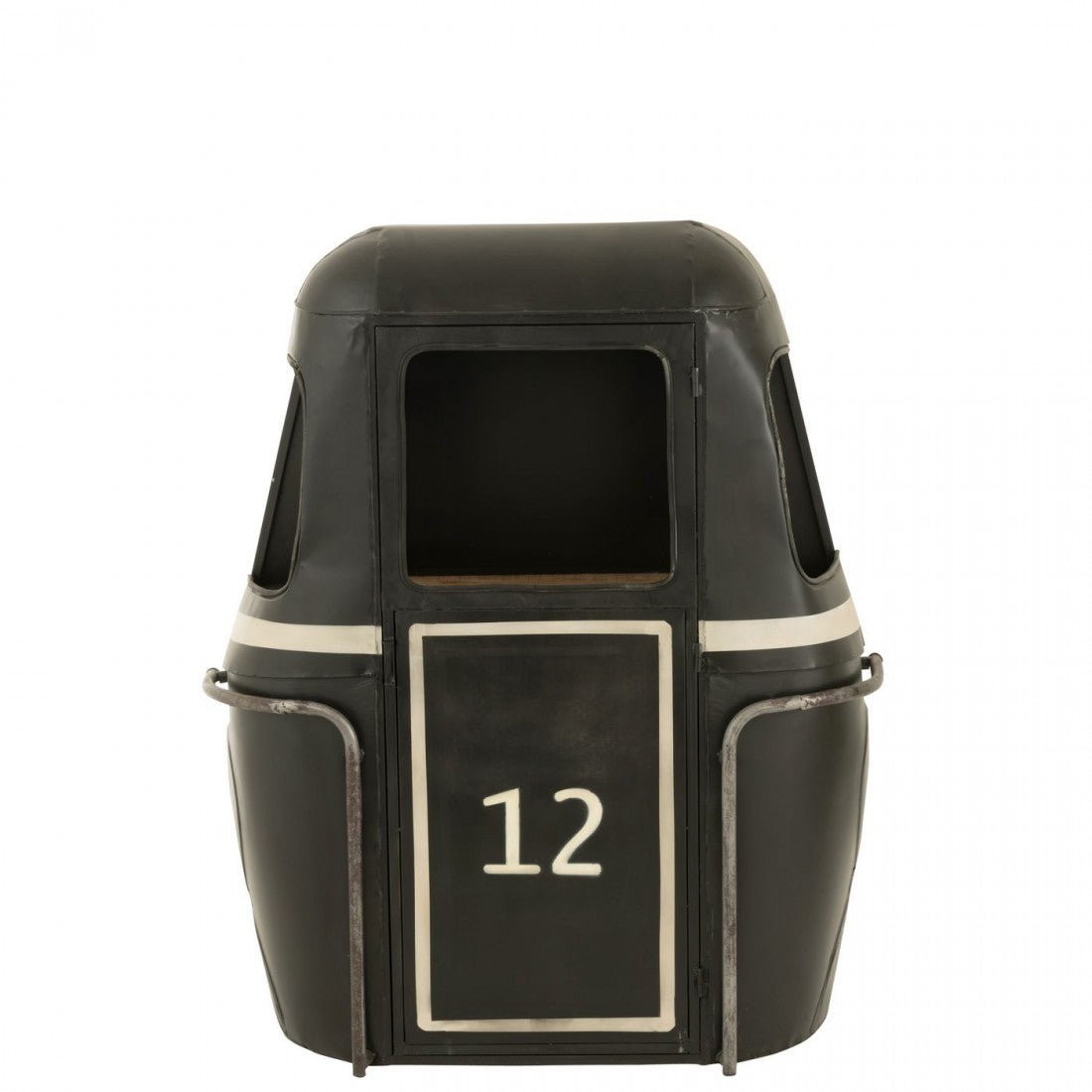 Cable Wagon Bar Stool Iron/Mango Wood Black/White J-Line