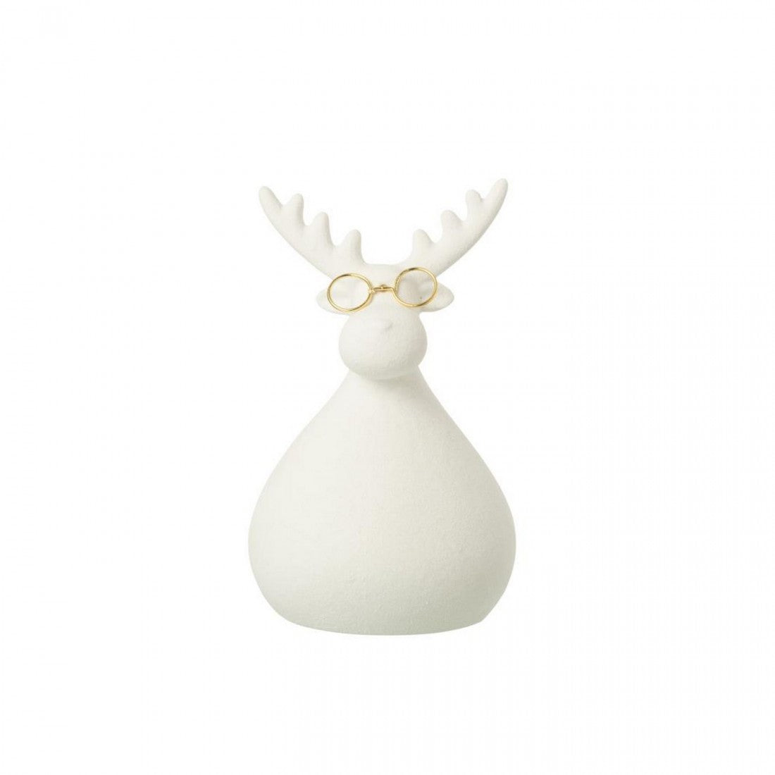 Reindeer Glasses Porcelain White/Gold-Colored Set of 3 J-Line