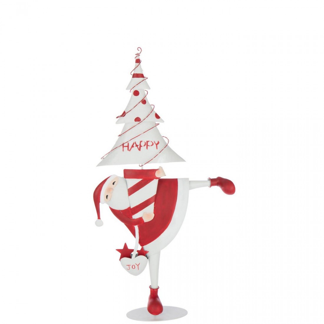 Santa Claus LED Tree Iron Christmas Red/White Large H77.5cm J-Line