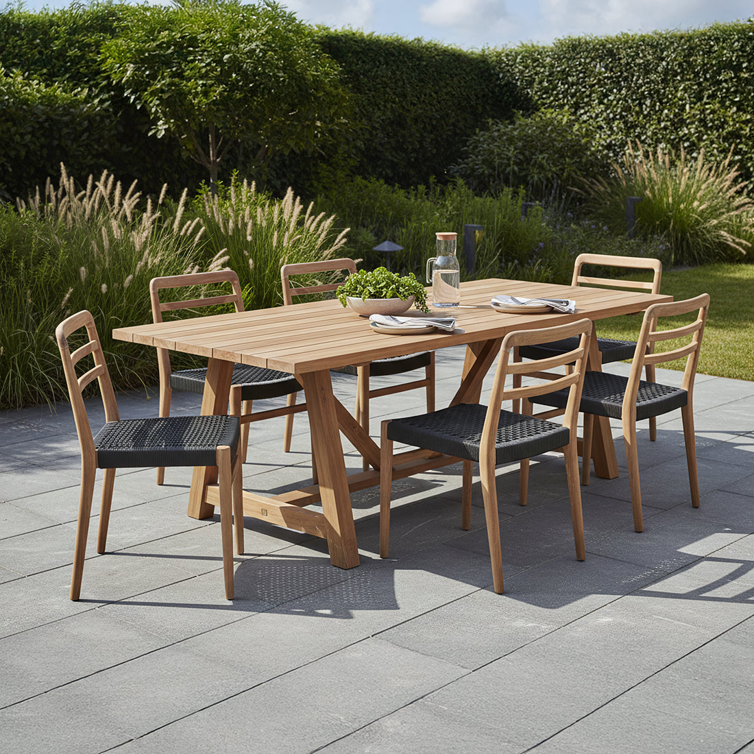 Garden Table Soleado 200cm FSC Recycled Teak Wood Raw Materials
