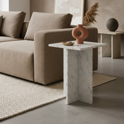 Side table Beijing Marble White Raw Materials