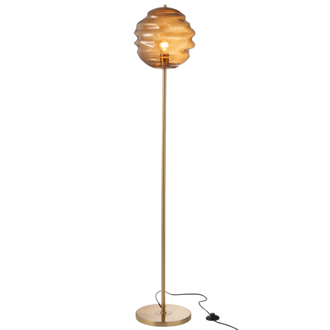 Floor Lamp Glass Brown H156cm J-Line