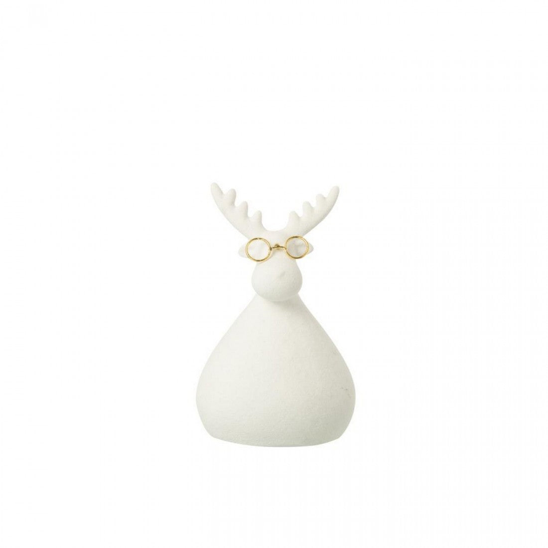 Reindeer Glasses Porcelain White/Gold-Colored Set of 3 J-Line
