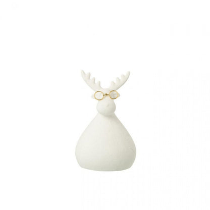 Reindeer Glasses Porcelain White/Gold-Colored Set of 3 J-Line