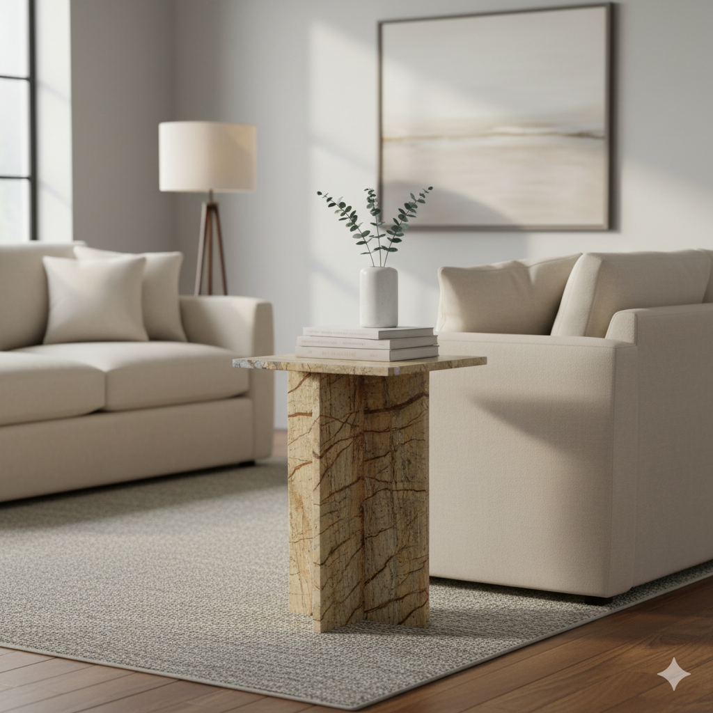 Seoul Marble Side Table Bizar Raw Materials