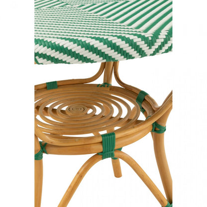 Dining Table Rattan Dark Green/White J-Line