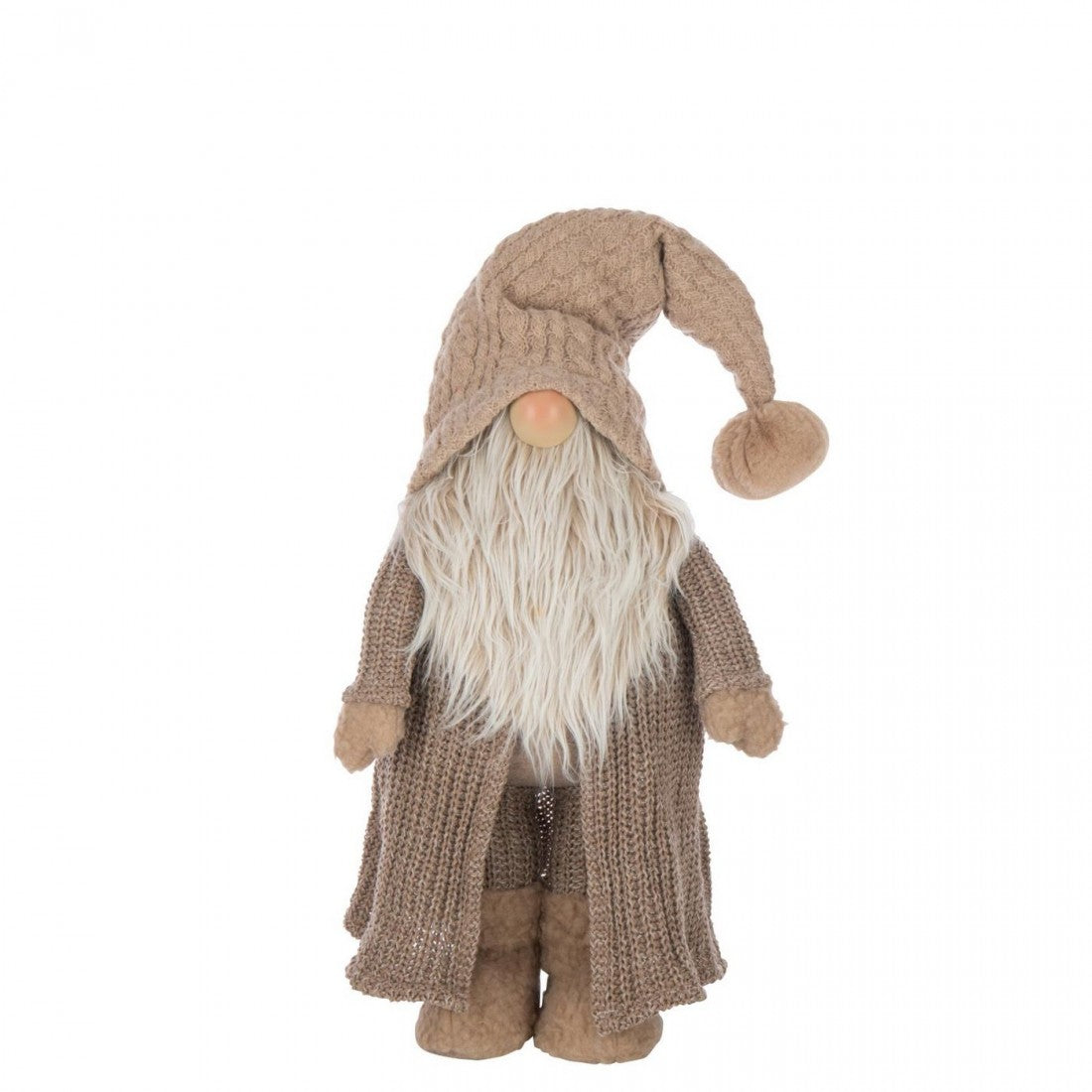 Santa Claus Winter Sweater Polyester Taupe/Off-White H 89cm J-Line
