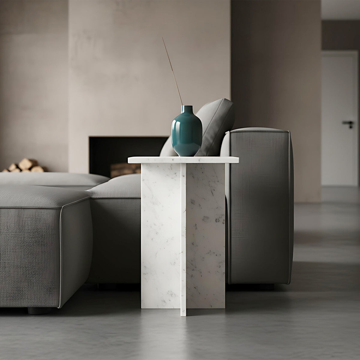 Side table Beijing Marble White Raw Materials