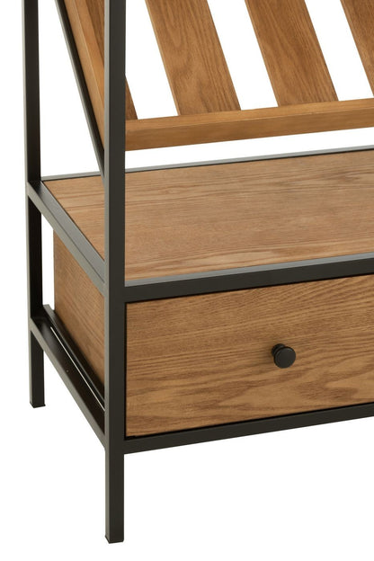 Wine Cabinet Natural/Black Medium-Grain J-Line Veneer