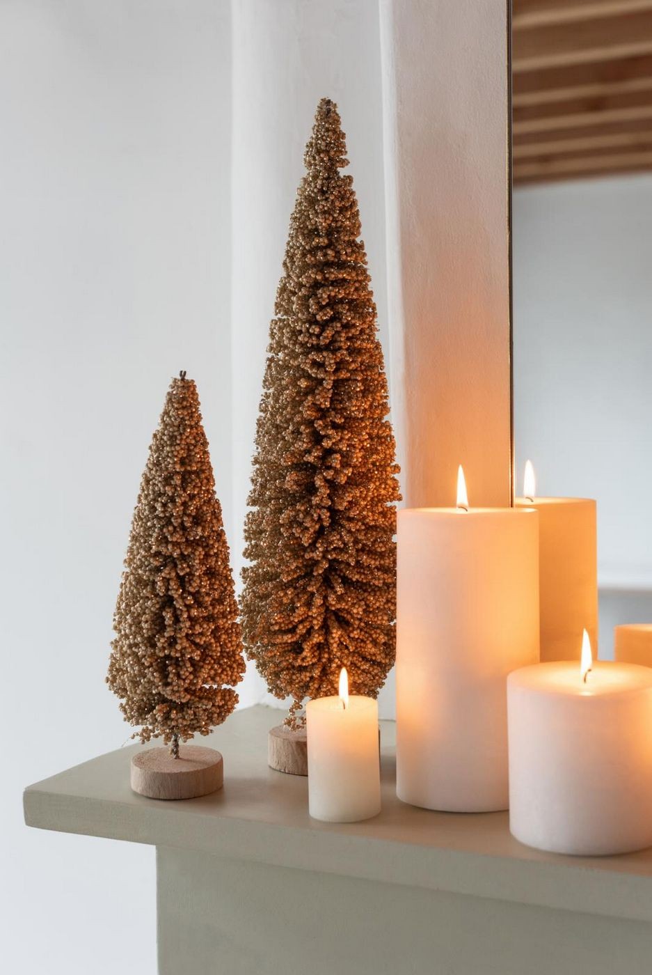 Christmas Tree Beanie Champagne-Colored Set of 3 J-Line