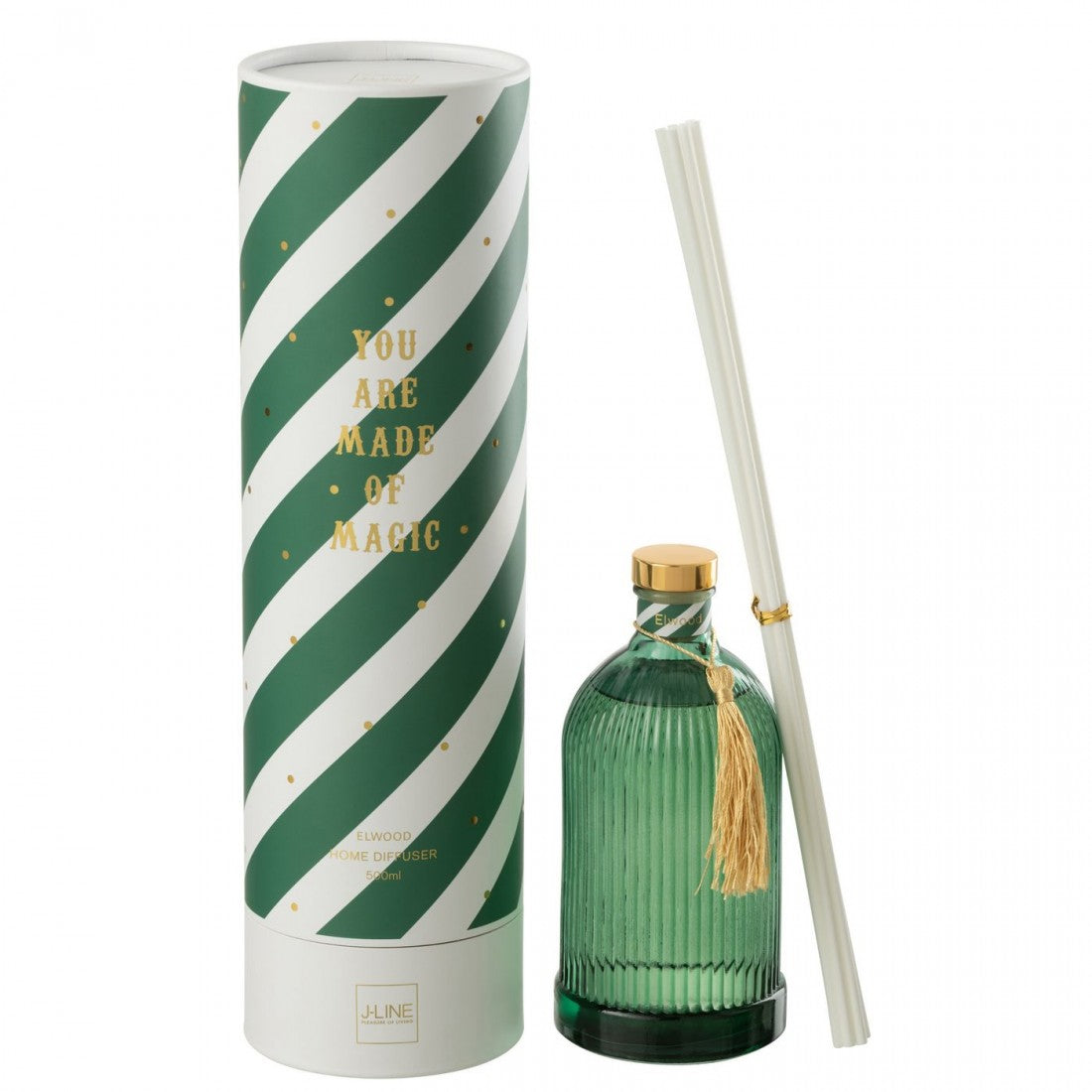 Magic Fragrance Dispenser with Fragrance Oil, White/Dark Green, Large, 500 ml, J-Line