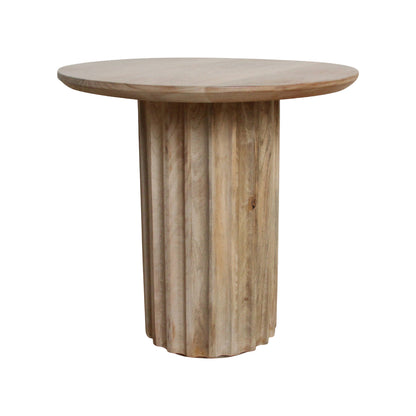 Side table Bullnose Reversed Fluted Natural Ø50cm Raw Materials