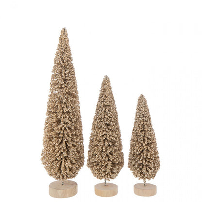 Christmas Tree Beanie Champagne-Colored Set of 3 J-Line