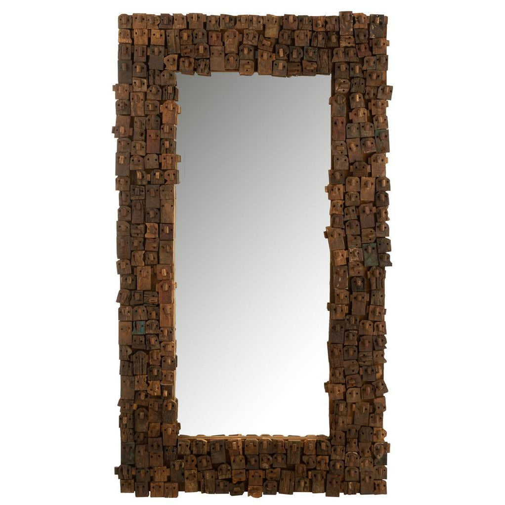 Mirror Syma Recycled Wood/Mirror Natural Large J-Line