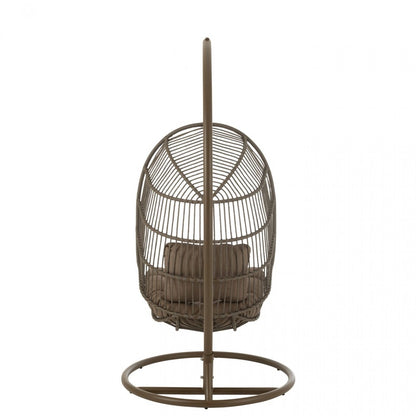 Hanging Chair + Cushion Egga Metal/Rope Brown J-Line