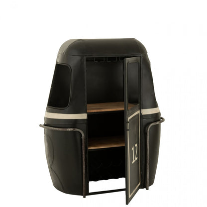Cable Wagon Bar Stool Iron/Mango Wood Black/White J-Line